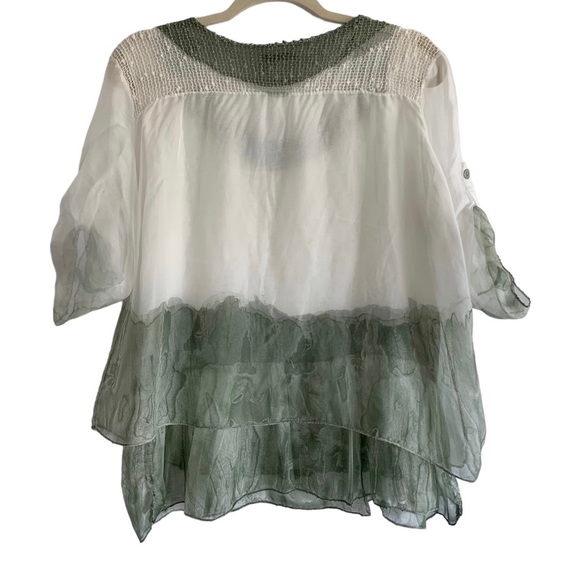 Crochet Green & Off White Top - Picture 2 of 6